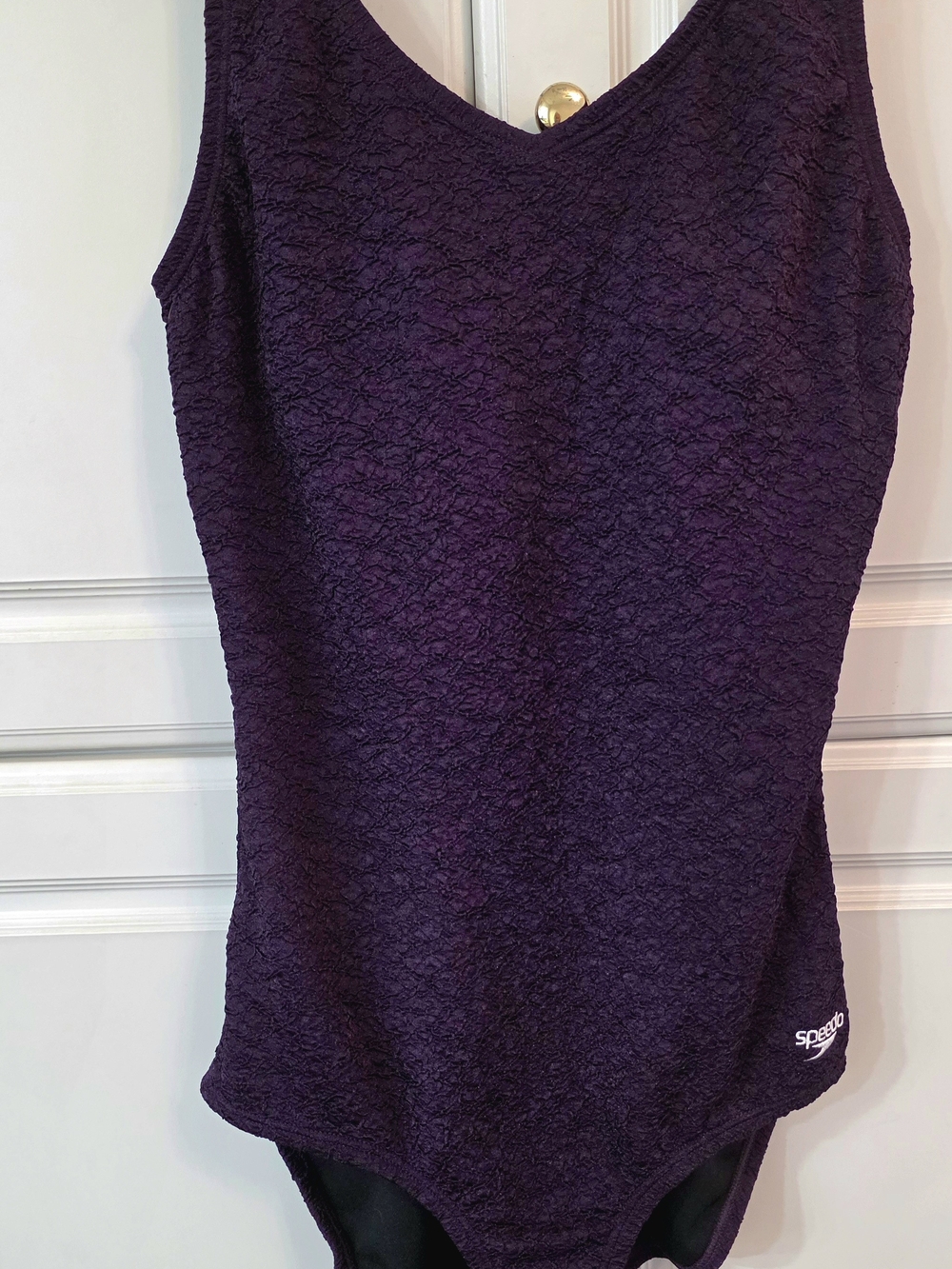 Speedo Women's Purple Textured One-Piece Swimsuit Size 10